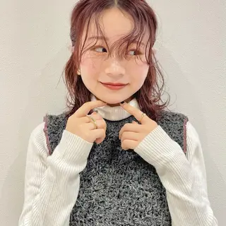 ミディアム カラー 🍊暖色×顔周り 🍊cocoroのヘアスタイル