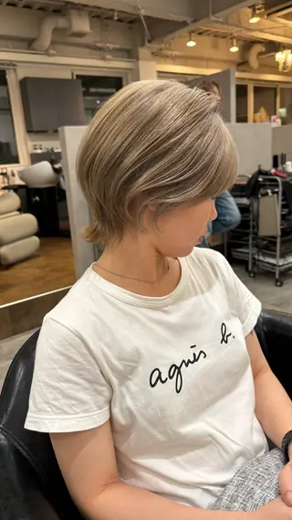 ショート バレイヤージュモデル 募集👒ヨンスクのヘアスタイル