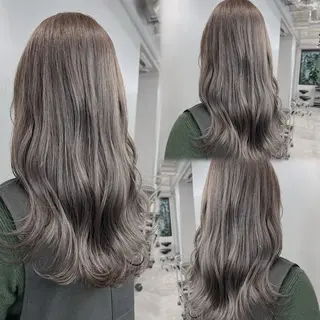 ロング カラー 透明感カラー グレージュ/あいのヘアスタイル