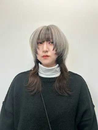 ミディアム カラー 心斎橋l大人韓国ヘア レイヤー×艶カラーのヘアスタイル