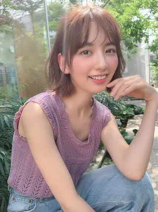 ミディアム カラー 赤み消し韓国ヘア レイヤー縮毛🤍渡邉のヘアスタイル