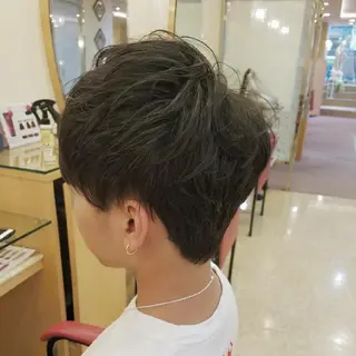 メンズ ショート パーマ 美谷添(ミヤゾエ) まどか大人ヘアサロンのヘアスタイル