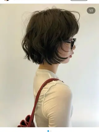 パーマ あんな🦋レイヤー カット/透明感カラーのヘアスタイル