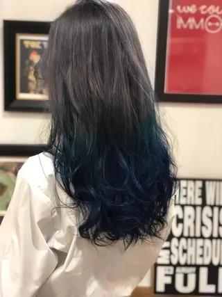 ロング カラー パーマ ヘアアレンジ マツエク・マツパ 吉田裕太/ハイライト ダブルカラーのヘアスタイル