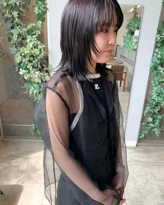 ミディアム 田中 亜沙美のヘアスタイル