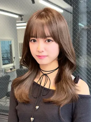 セミロング カラー ヘアアレンジ ⭐️銀座/ショート/ 艶カラー/りょうがのヘアスタイル
