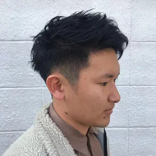 ショート カラー パーマ メンズ ニュアンスパーマ／ レイヤー／茶屋町のヘアスタイル