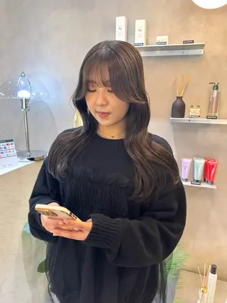 ロング カラー 韓国ヘア🇰🇷/ 顔周り/松田光里のヘアスタイル