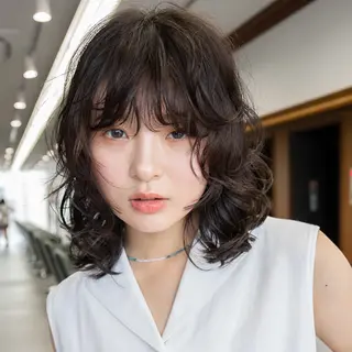 ミディアム パーマ ボブ特化美容師/ ボブパーマ/ミツイのヘアスタイル