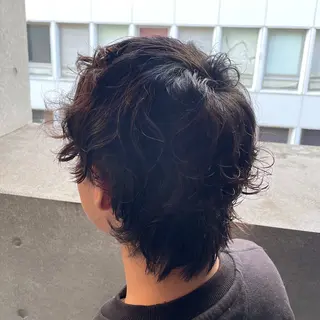 パーマ メンズ レイヤー/透けカラー アレンジ/篠崎渚彩のヘアスタイル
