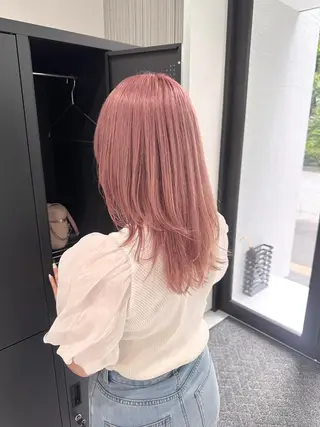 ミディアム ピンクベージュ/新潟 万代/高橋桃葉🍑のヘアスタイル