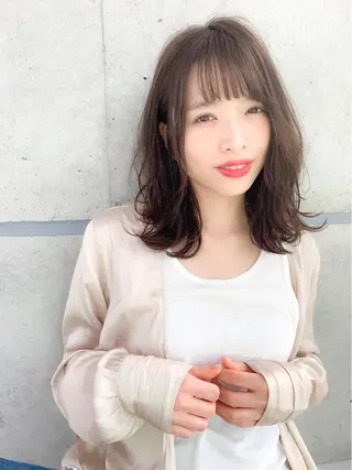 ミディアム カラー パーマ ヘアアレンジ 🎀愛されモテヘア♡ 梅澤夏基🎀のヘアスタイル