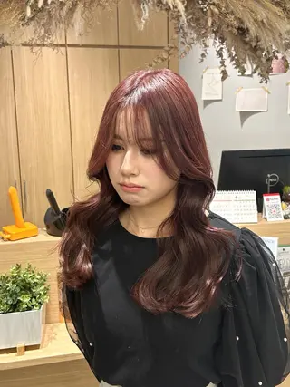 ロング カラー 韓国ヘア×レイヤー カット/上田丈也のヘアスタイル