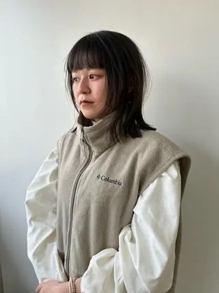 ミディアム 似合わせカット ケアパーマ喜来雅由のヘアスタイル