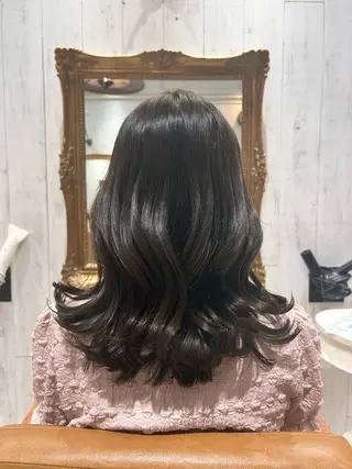 セミロング カラー re view 日和のヘアスタイル