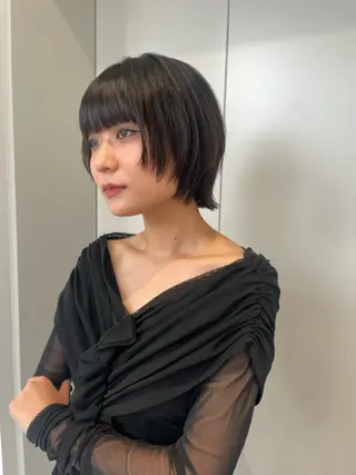 ショート 抜け感ボブ×パーマ |kazaneのヘアスタイル