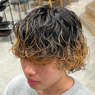 ミディアム パーマ メンズ メンズパーマ/波巻き 新潟/万代/夏芽🎀のヘアスタイル