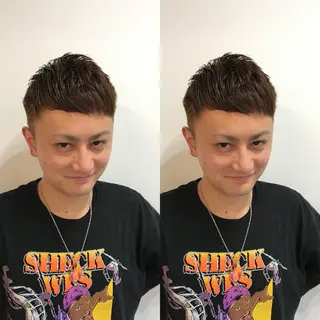 ショート カラー メンズ 嶋佐 昌大 シマサマオのヘアスタイル