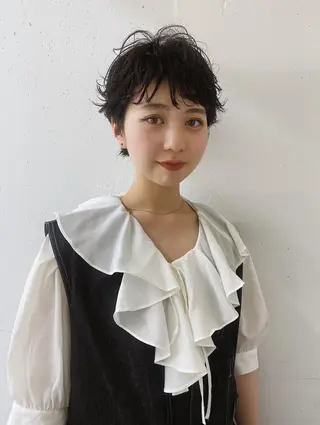 ショート パーマ 大石 沙季のヘアスタイル