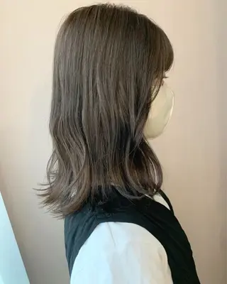 セミロング カラー hub hair レイヤー/透明感のヘアスタイル
