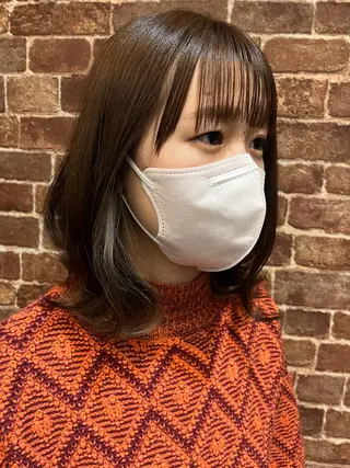 セミロング カラー パーマ ヘアアレンジ メンズ キッズ ネイル マツエク・マツパ アイブロウ 久木原 ゆりのヘアスタイル