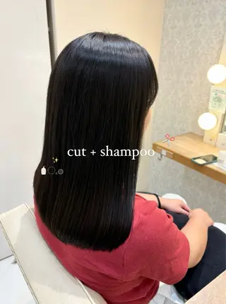 セミロング ブリーチなしカラー/ 暖色カラー/艶カラーのヘアスタイル