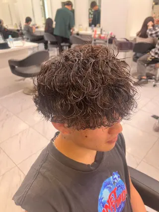 ショート カラー パーマ ヘアアレンジ メンズ 💎韓国/ レイヤー カット/ 暖色🫧のヘアスタイル