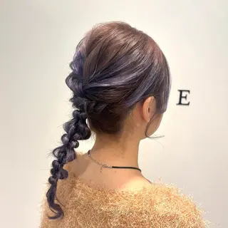 ミディアム ヘアアレンジ 艶カラー/アレンジ 💟すなおのヘアスタイル