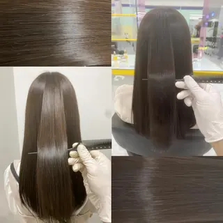 ミディアム カラー パーマ ヘアアレンジ ネイル マツエク・マツパ 韓国風ベージュ🤎 赤みなし🌿横浜🤎のヘアスタイル
