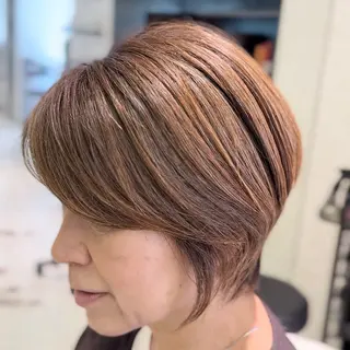 ショート カラー パーマ 【白髪ぼかしの匠】 【ショートの極】平野のヘアスタイル