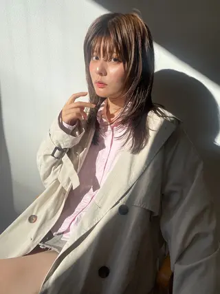 ミディアム 顔まわりカット/金山 /大園芽依のヘアスタイル