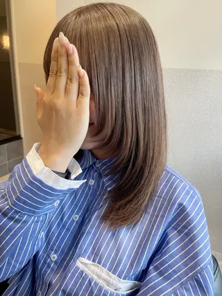 セミロング カラー 女性リピ90%🍨 🩷佐藤みずきのヘアスタイル