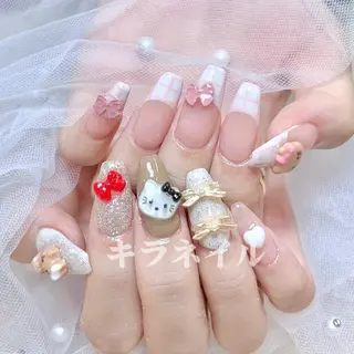 ネイル 🎀kira 長さだし💗モチ最高のネイルデザイン