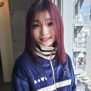ミディアム カラー 髪質改善.縮毛矯正 ×韓国ヘアyukiのヘアスタイル