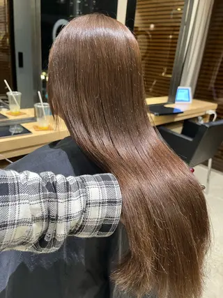 ロング カラー 透明感カラー✨🩵 韓国ヘアkanatoのヘアスタイル