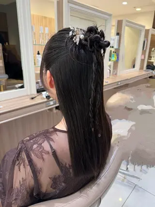 ロング ヘアアレンジ 韓国ヘアメイク🎀/ 縮毛矯正✨山本媛香のヘアスタイル