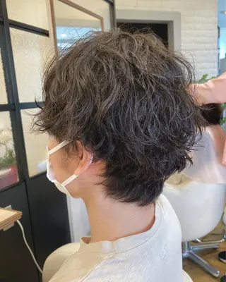 ショート パーマ メンズ 艶感🫧透明感カラー YUKARIのヘアスタイル