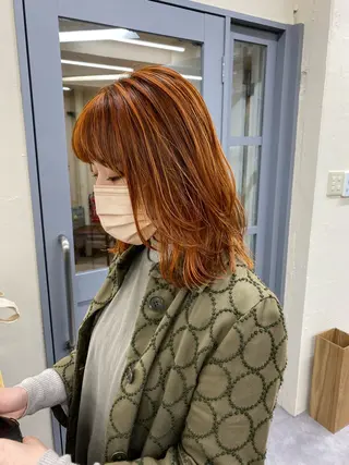 カラー レディースパーマ モデル募集RIKOのヘアスタイル