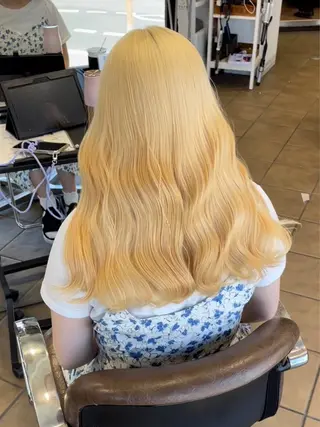 ロング カラー パーマ ヘアアレンジ 江坂エリア最安値◎ ブリーチ*土田のヘアスタイル