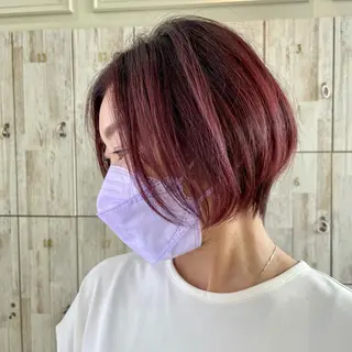 ショート カラー パーマ KAKKY/ショート レイヤー/千種/池下のヘアスタイル