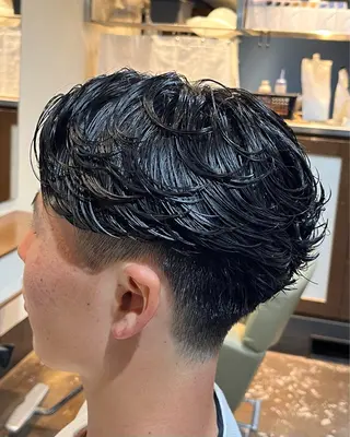 パーマ メンズ 漢眉毛/メンズパーマ /メッシュ/ヒロヤのヘアスタイル