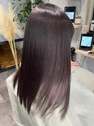 セミロング カラー ayaka 縮毛矯正レイヤーのヘアスタイル
