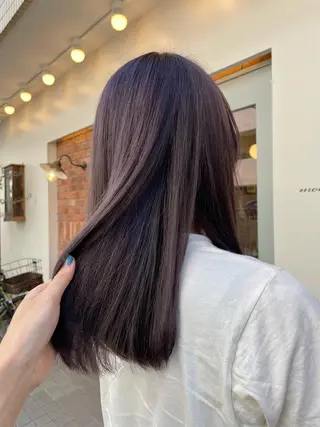 セミロング カラー 顔まわりcut🌿 Hinakoのヘアスタイル