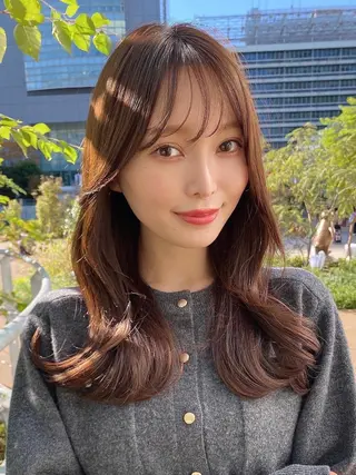 セミロング 🧡くびれヘア/前髪 顔周り🧡久原結衣のヘアスタイル