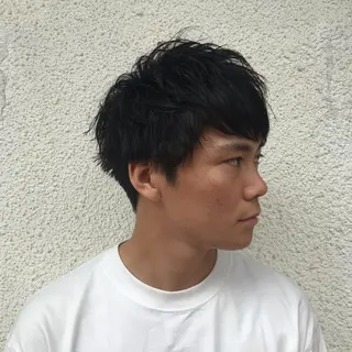 ショート カラー パーマ メンズ ニュアンスパーマ/ レイヤー/茶屋町のヘアスタイル