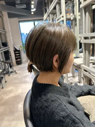ショート カラー 透明感カラー/ボブ /佐藤伶のヘアスタイル