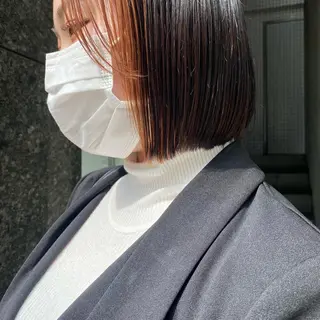 ショート カラー センターパート/ 暖色カラーayuのヘアスタイル