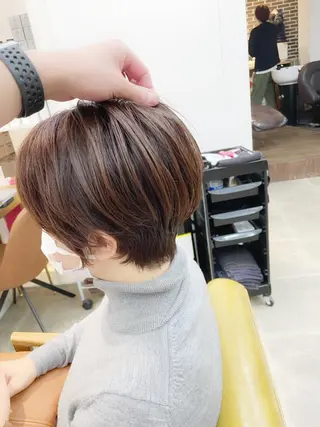 ショート カラー 👑銀座ショート/ 絶壁補正/金子涼👑のヘアスタイル
