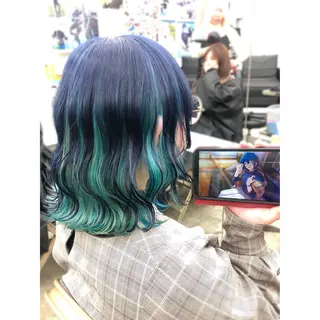 ミディアム カラー 推しカラー✨ オタク美容師ユウカのヘアスタイル