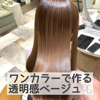 セミロング カラー 透明感カラー/艶髪/ 縮毛矯正/たくまのヘアスタイル
